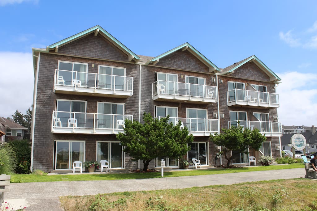 Oceanfront view of building