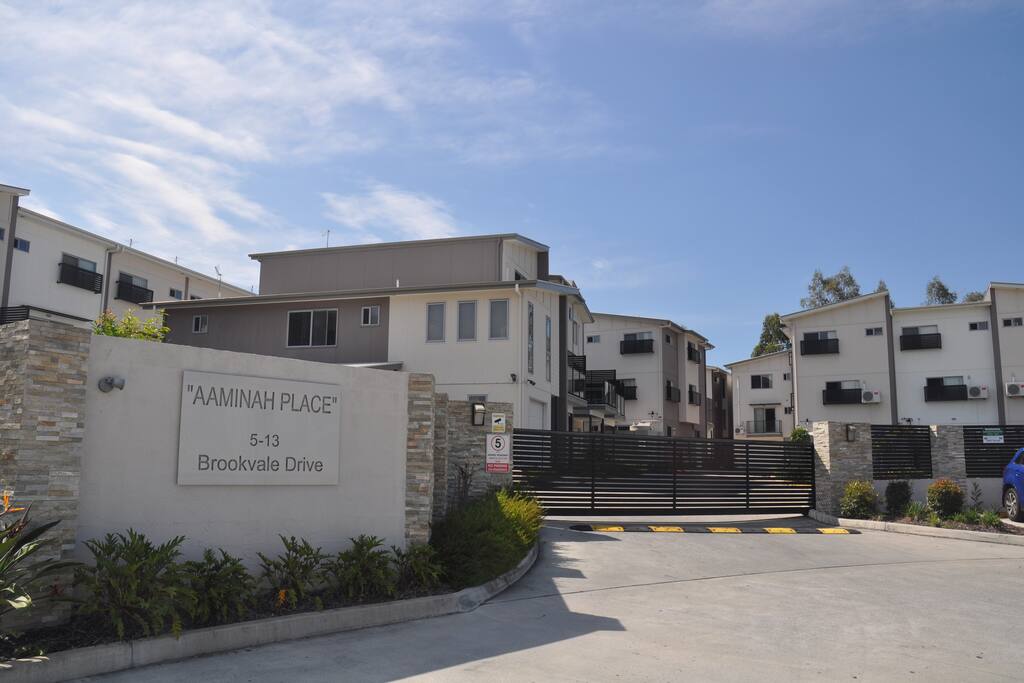 Gated complex with security camera