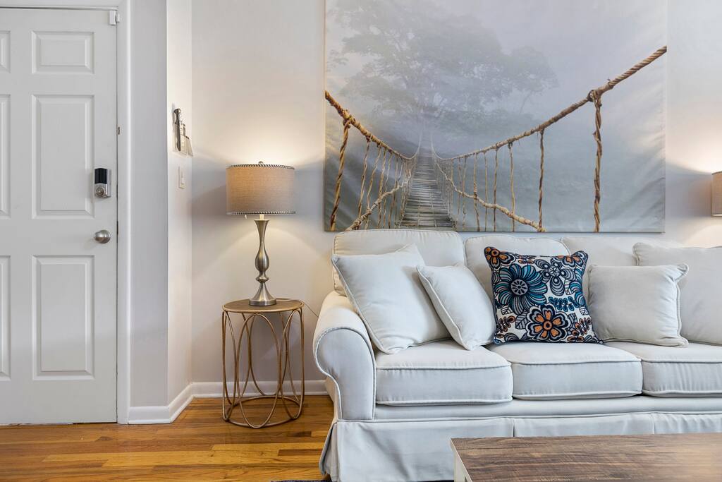 This beautiful sofa pulls out to a full-sized bed for more sleeping accommodations.