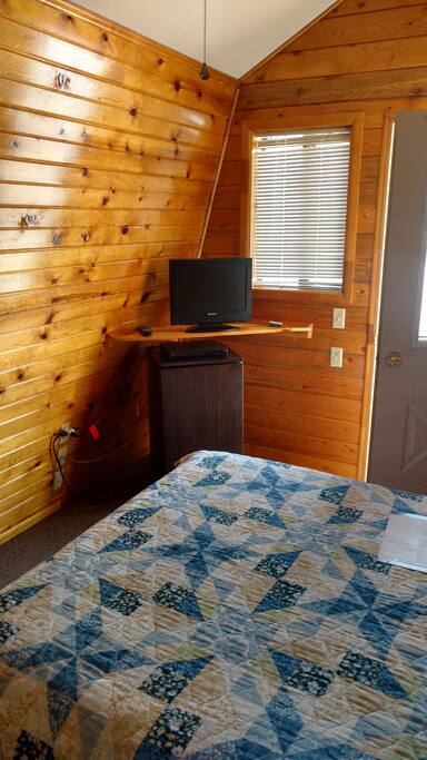 Small fridge and Tv