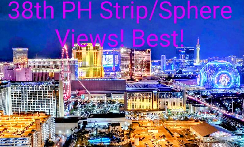 Top Floor MGM Sig PHs Strip/ Sphere, Balcony-BEST!