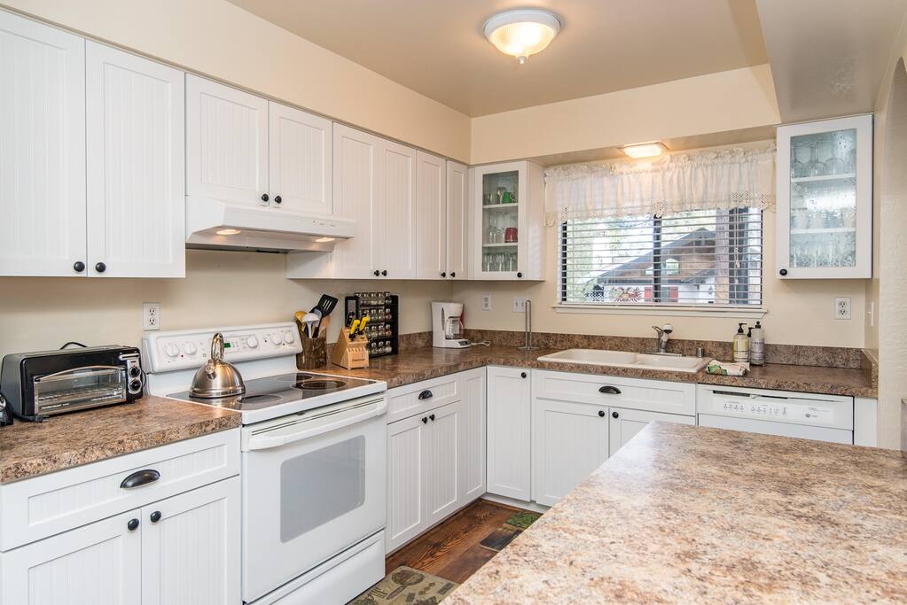 A generous amount of prep space makes cooking group meals a breeze.