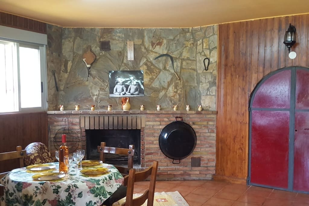 salon con chimenea