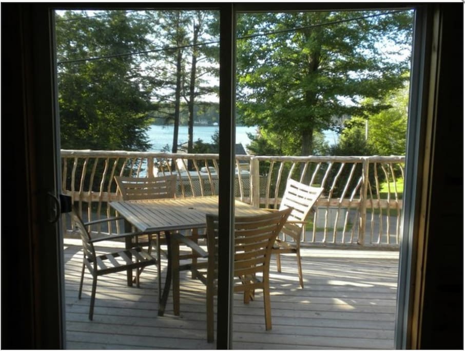 View of Messalonskee Lake from the deck