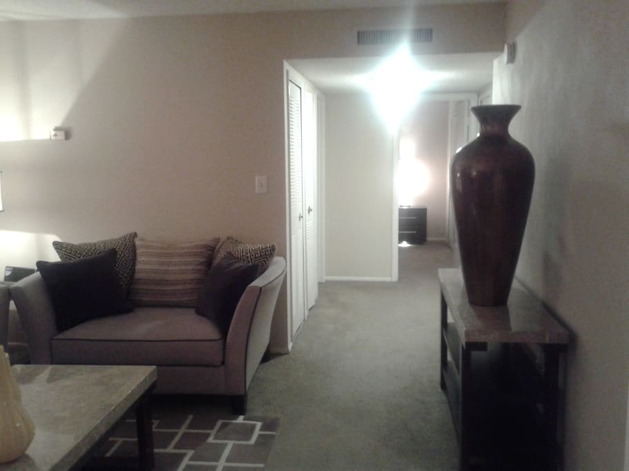 View of hallway into the bedroom