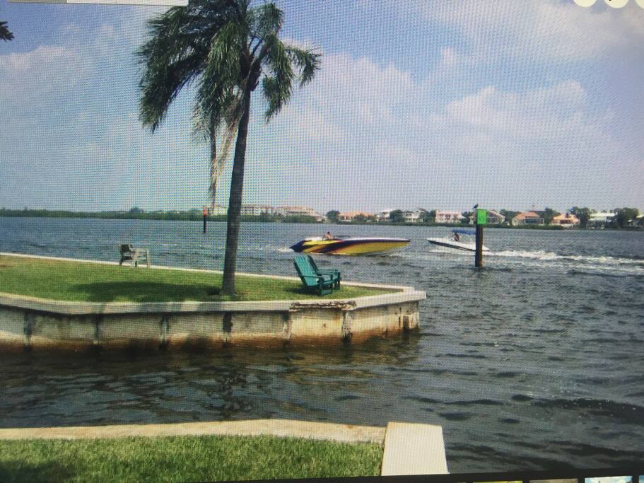 This is steps from our front door! Boat dock!
