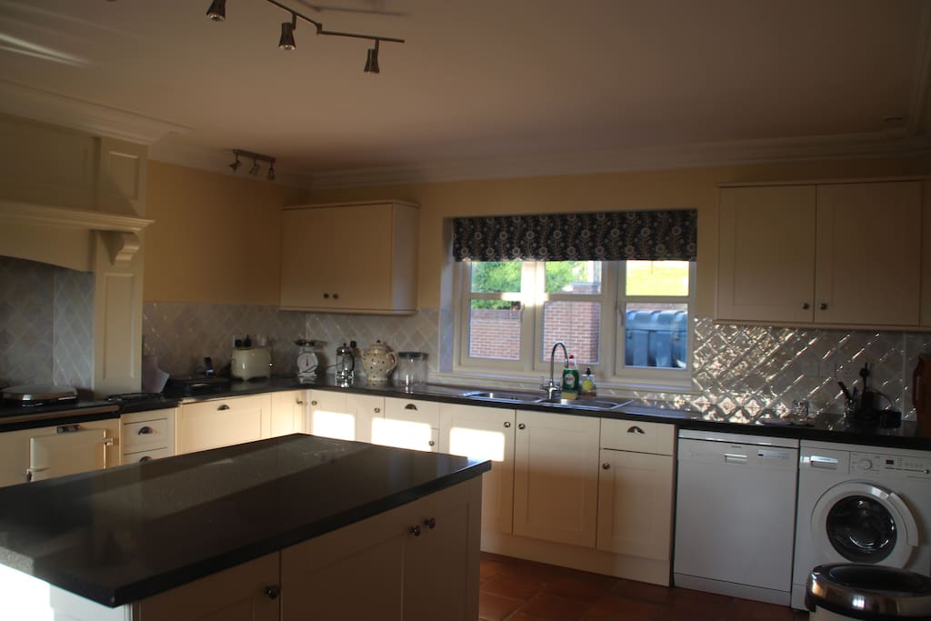 Large kitchen with appliances