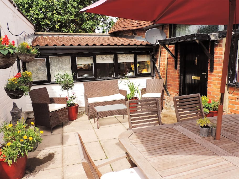 Comfortable outside seating