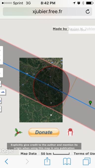We are dead center of that black circle.