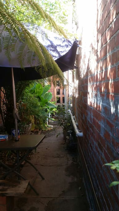 Garden path leading to entry door