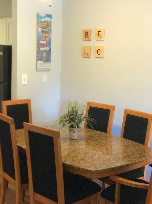 Dining table with enough room for the whole family.