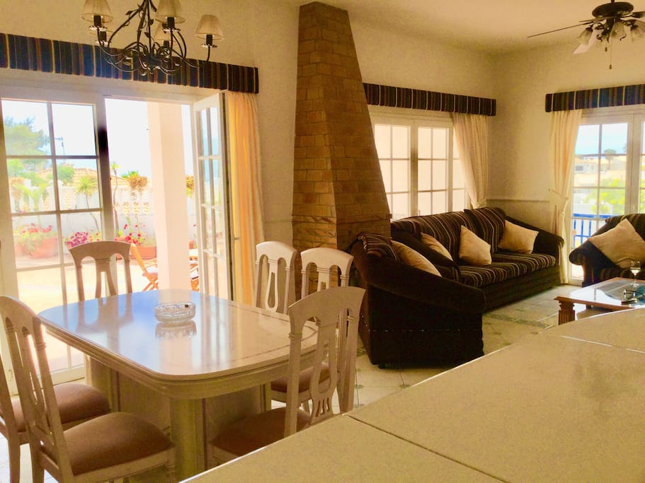 Dining area and lounge view from the kitchen