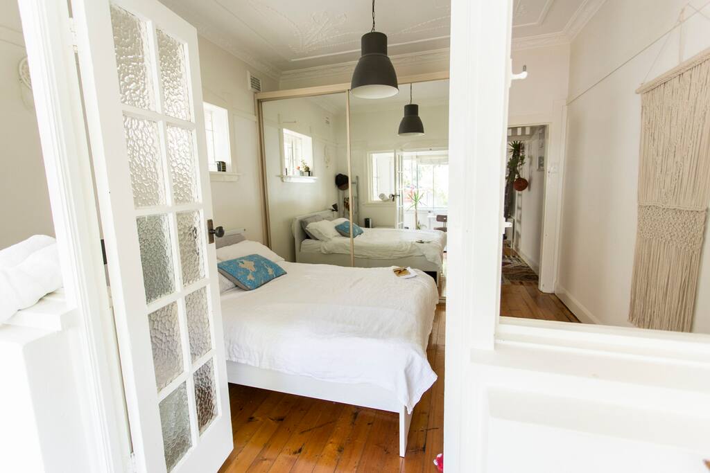Looking into the bedroom from the sunroom