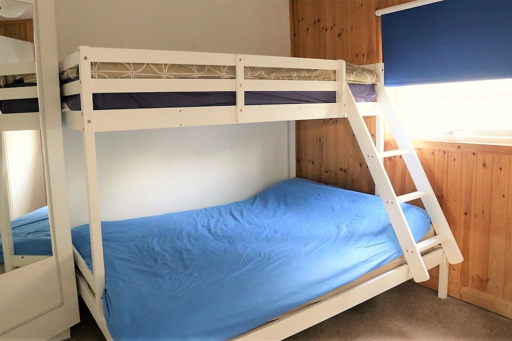 2nd bedroom- double bed with single bunk above