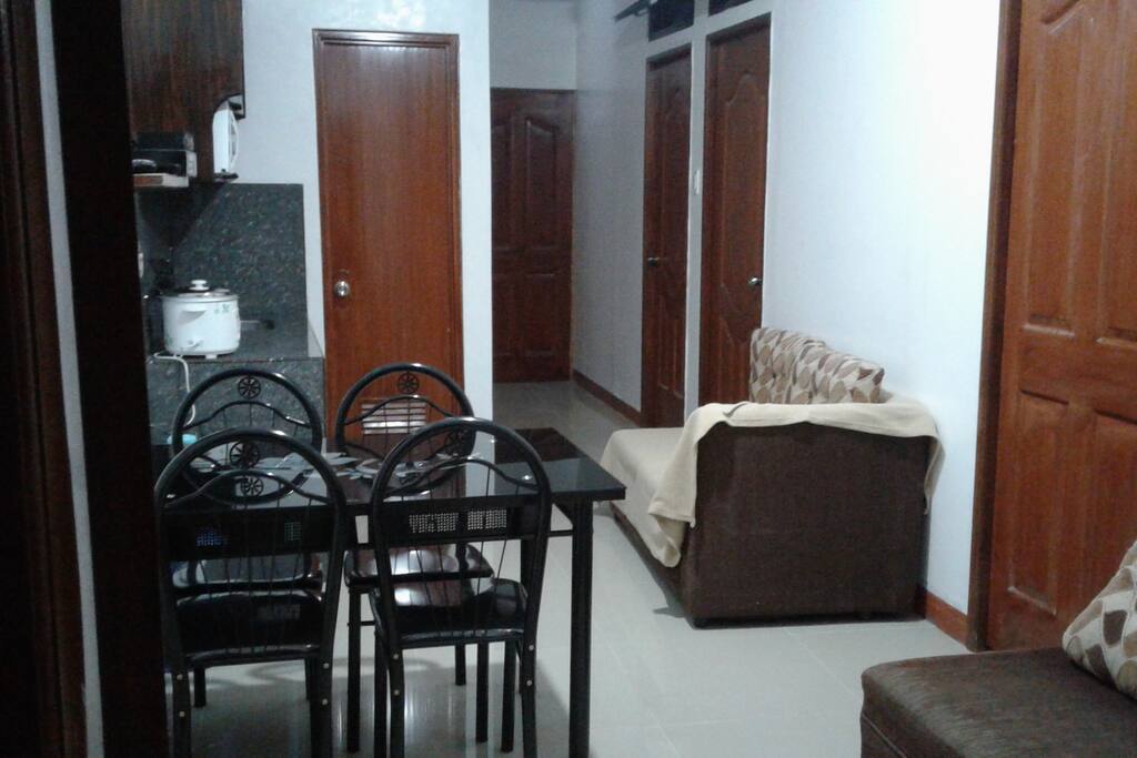 Living room and dining area