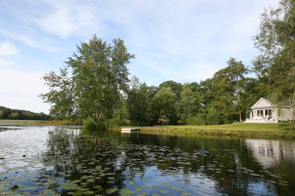View from the lake of the house