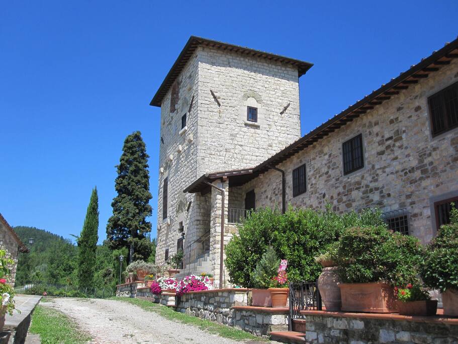 The Tower of the Medieval complex Villa Torre di Colonne