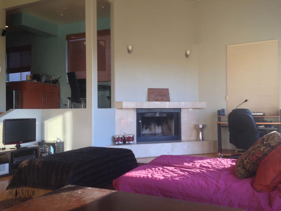 The living area has an open feel and has comfortable seating.