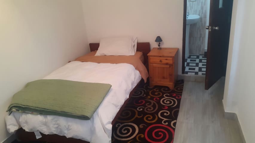 A private room with bathroom and hot shower