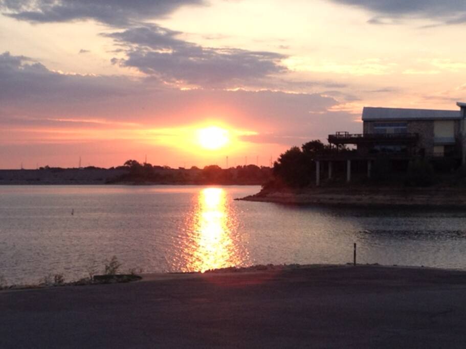 Sunrise over Grapevine lake - 1 block from the house