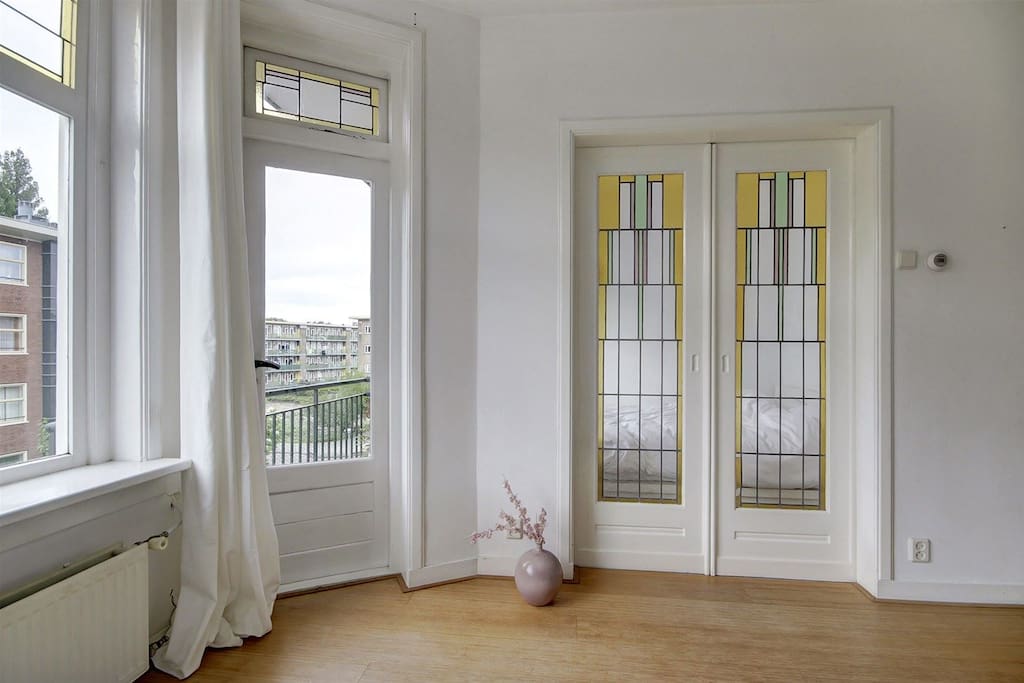 Authentic stain-glassed bedroom doors