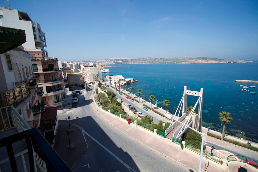 Coral - view to left of balcony towards Gillieru and Xemxija Bay