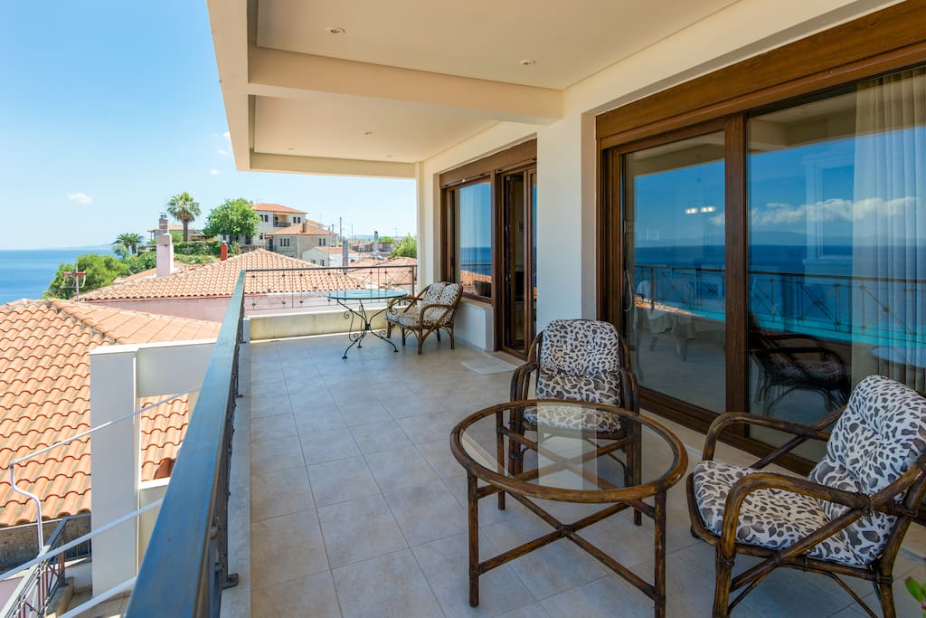 large balcony in front