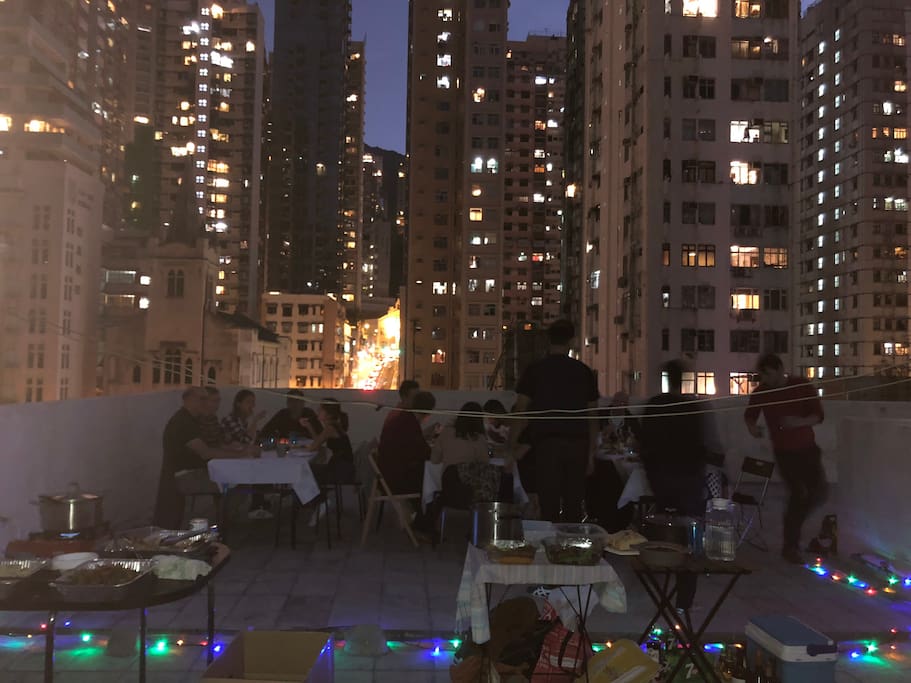 Rooftop by night