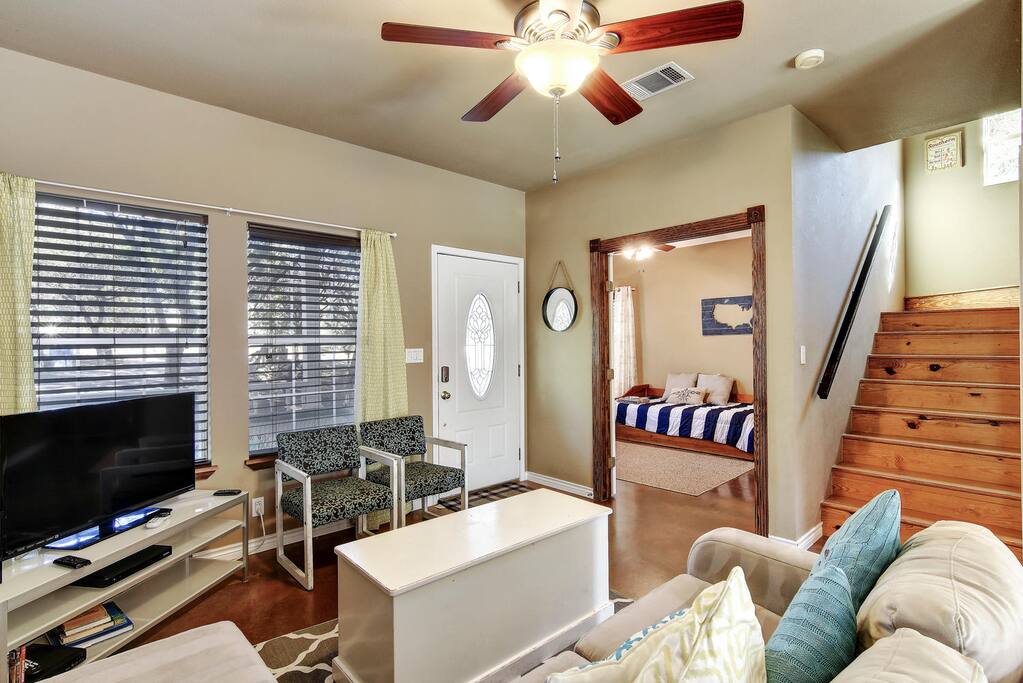 There's a handy office space near the living room