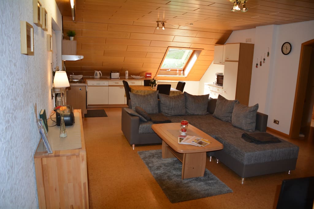 Wohnzimmer Ferienwohnung Talblick