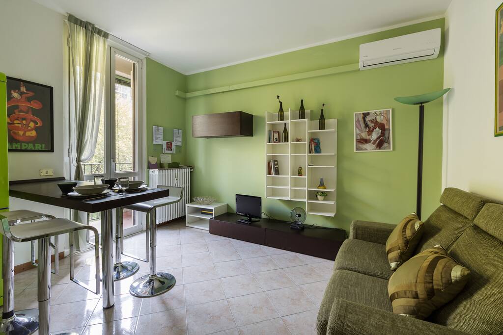 The Living room - The perfect relax area with the sofa bed & the bookcase