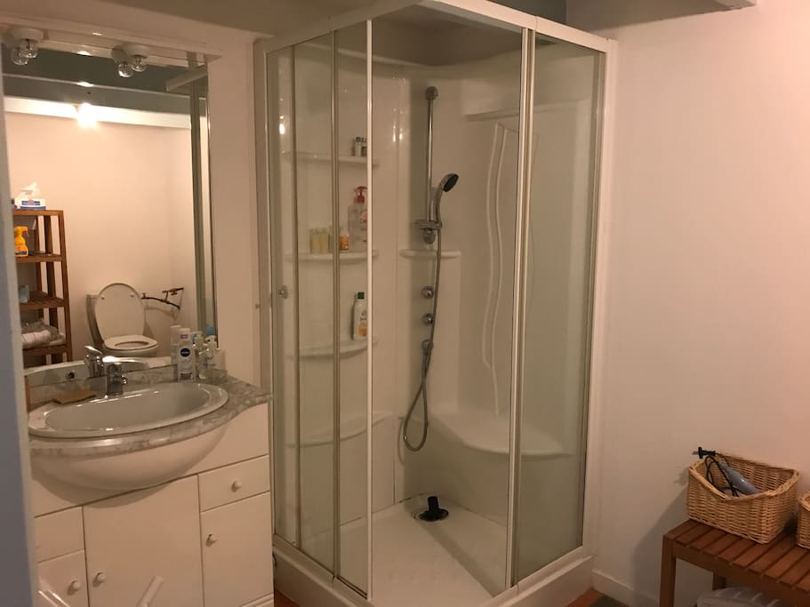Salle de bains privée, douche et wc
