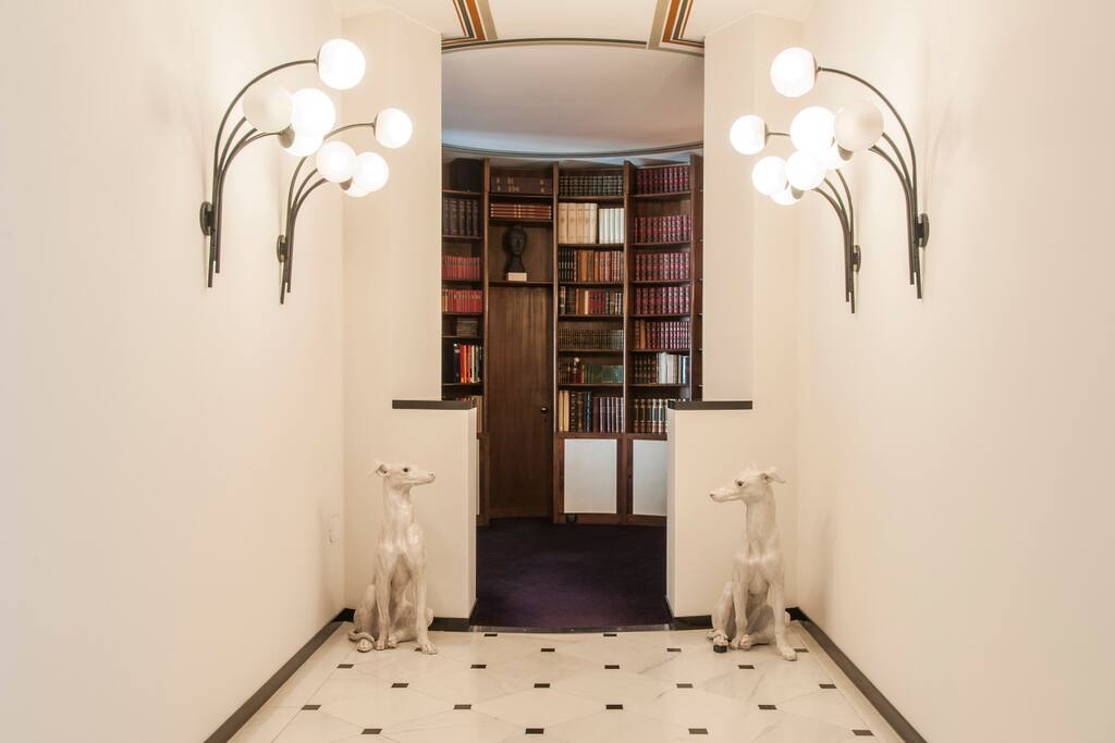 hall towards the library