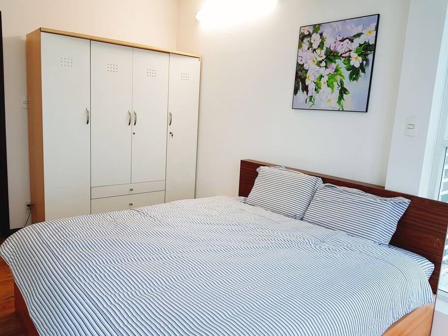 Master bedroom with king bed and amazing view.