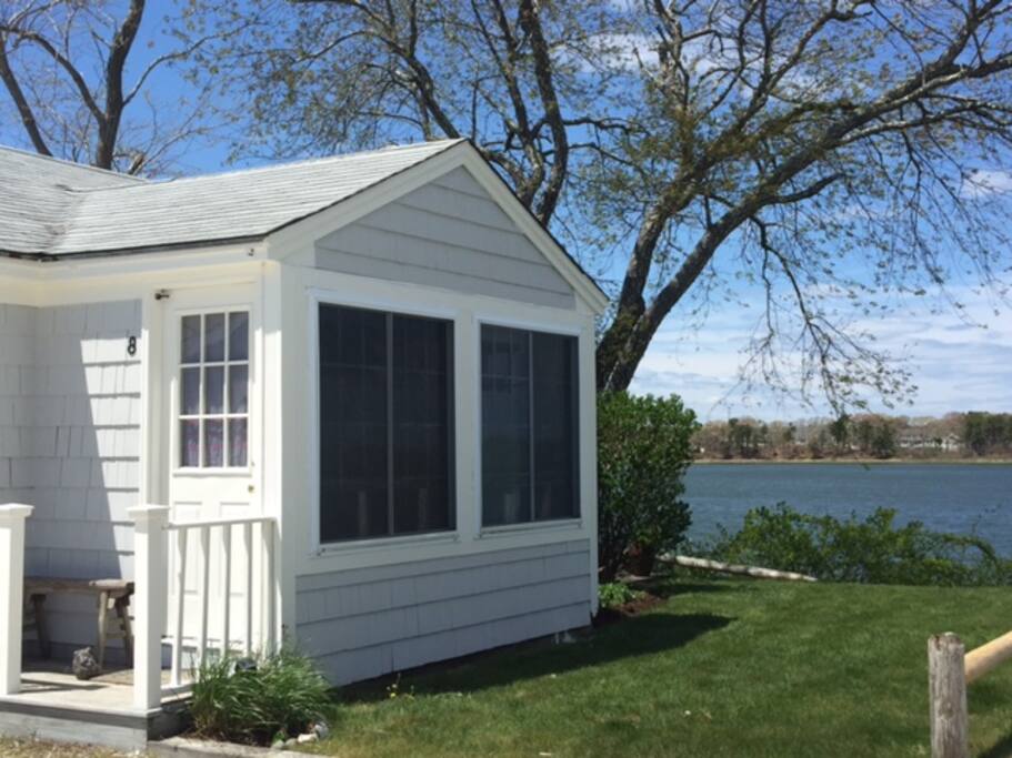 Cottage is newly updated and directly on the ocean w/ private beach - the private beach is steps away and also in sight form cottage deck! Perfect for kids, kayaking, SUP, boating, etc.