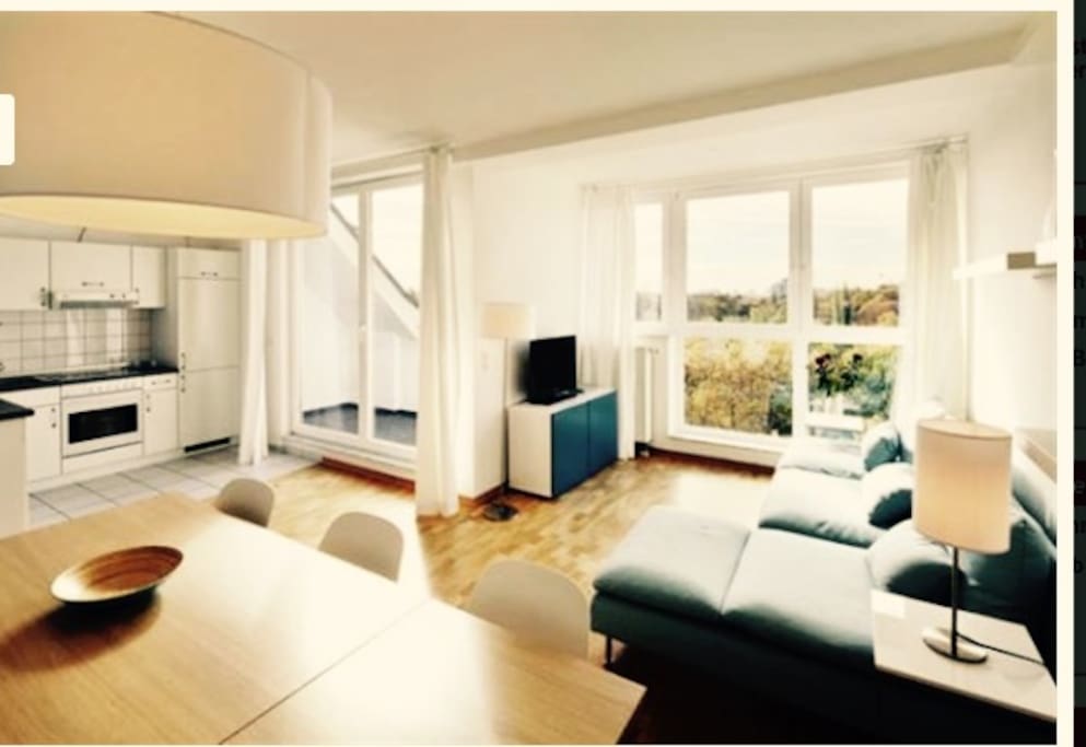 Different View of Livingroom with Alexanderplatz Tower View