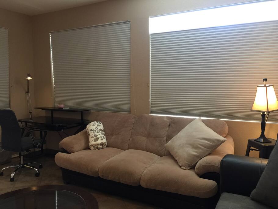 Living area and computer workstation with printer