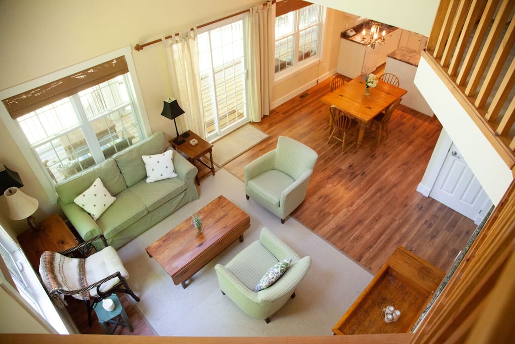 View of the living room from the loft.