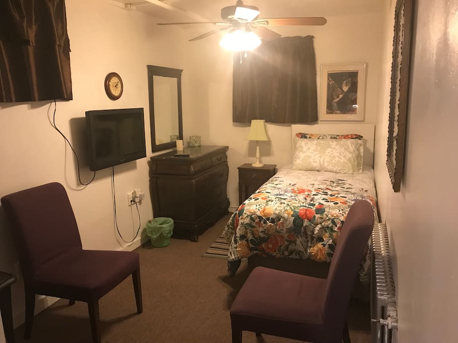 Comfortable twin size bed and sleeping space