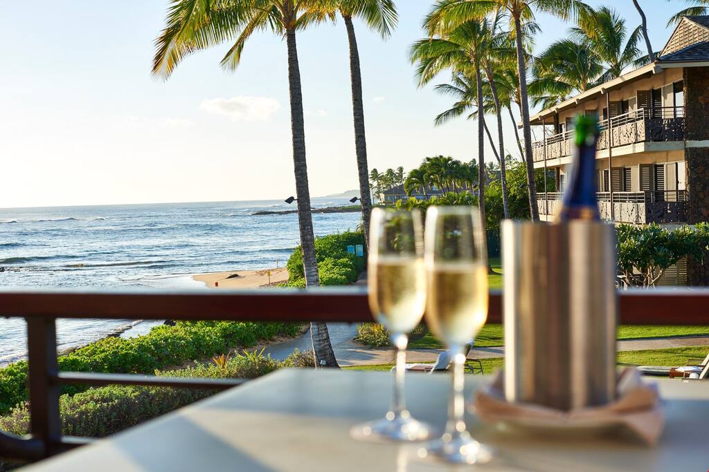 Drink a glass of wine on your ocean view balcony.
