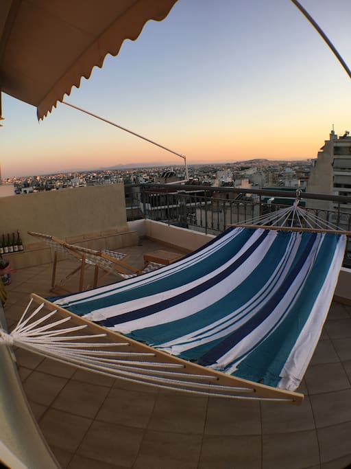 Enjoy the sunset to Saronic gulf laying in the Hammock