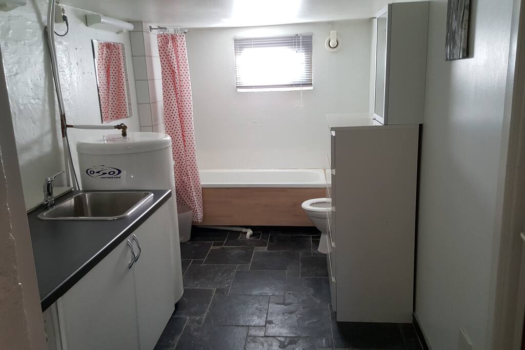 Your own bathroom, with washing machine and dryer