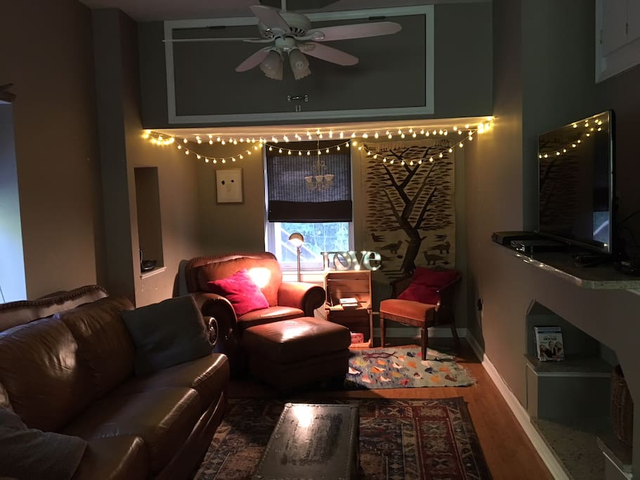 Bring your favorite DVDs and snuggle up in our den with a movie.