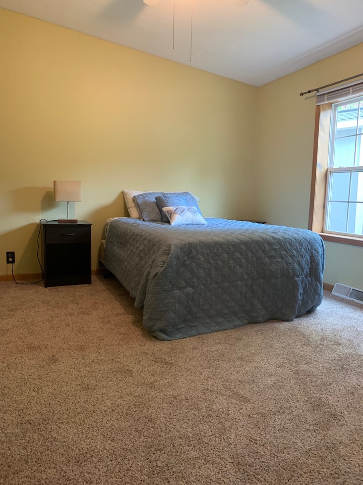 Bedroom on main floor, full size bed