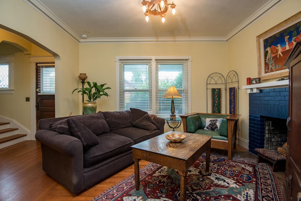 Stickley chair and queen-size, down sofa bed