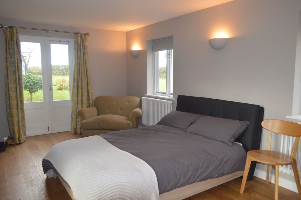 double bed in studio setting