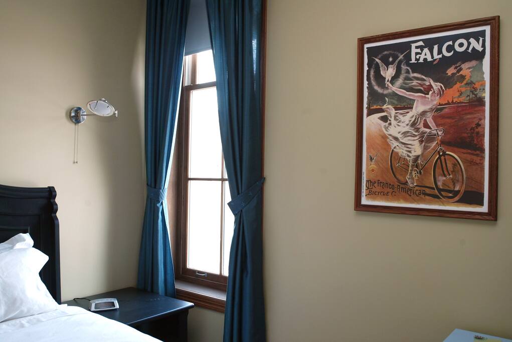 One of two large windows in this room