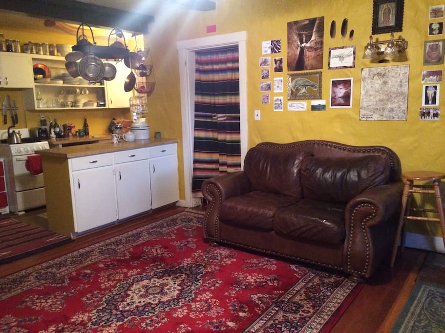 Kitchen & Living Room.