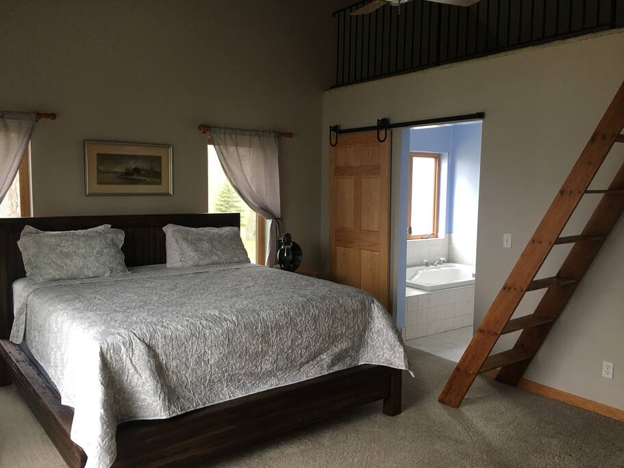 Master bedroom with lake view
