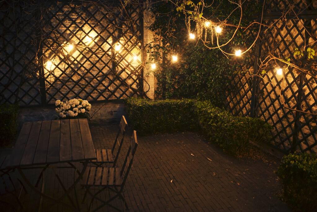 At night